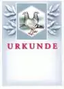 Urkunden 2 Brieftauben (grau-rot)